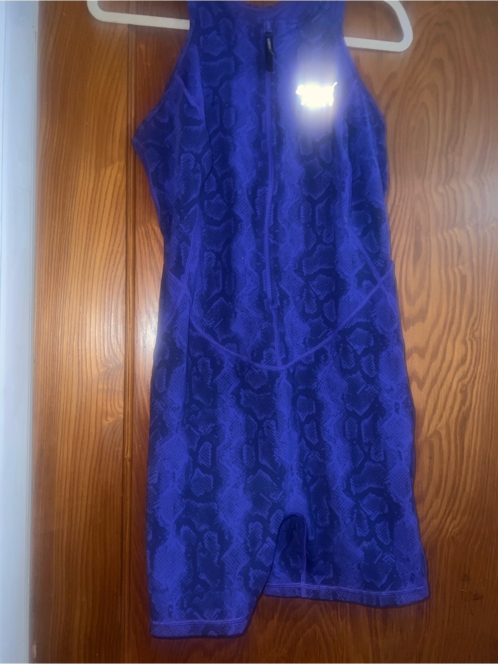 Savage X Fenty Electric Royal Blue Zip-Front Active Romper - Picture 3 of 9
